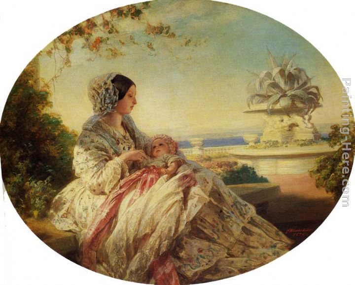 Franz Xavier Winterhalter Queen Victoria with Prince Arthur